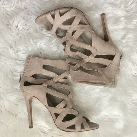 Aldo Shoes - Open Toe Taupe Aldo Heels